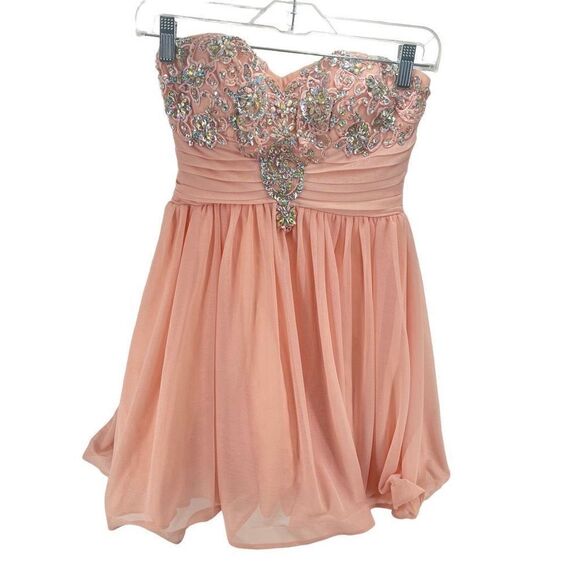 My Michelle Women's Sweetheart Prom Party Cocktail Dress Size 5 strapless - Picture 1 of 14